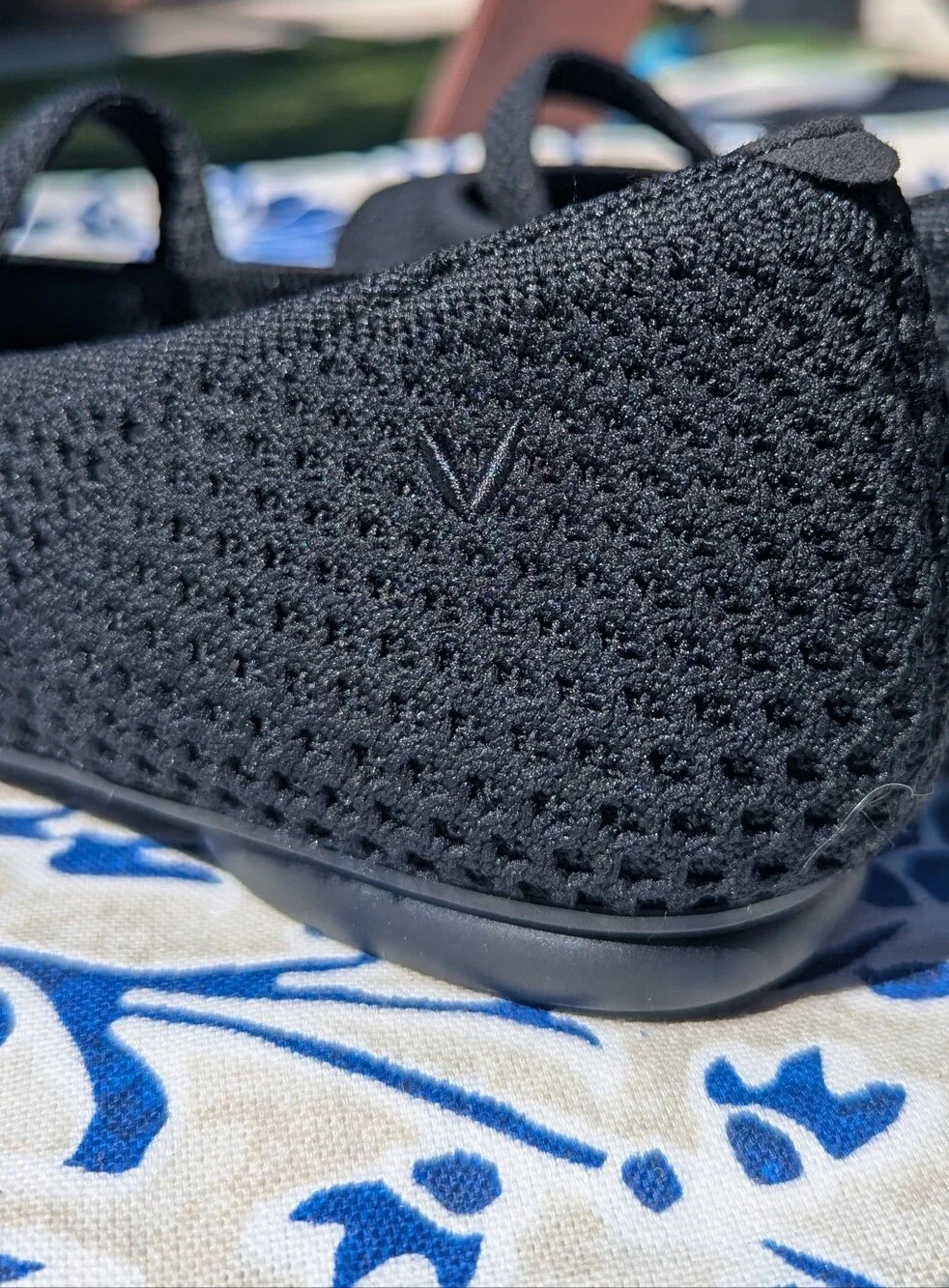 Vivaia Black Knit Mary Jane Flats